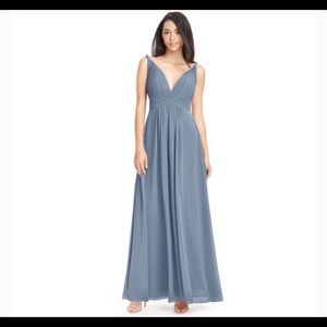 Azazie Maren dusty blue bridesmaid dress size 12